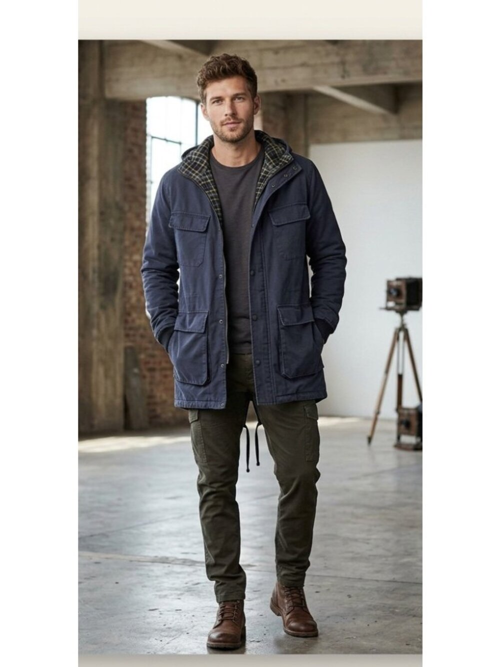 Outerknown Men's LG 3 in 1 Parka Coat Navy Quilted Winter Heavyweight